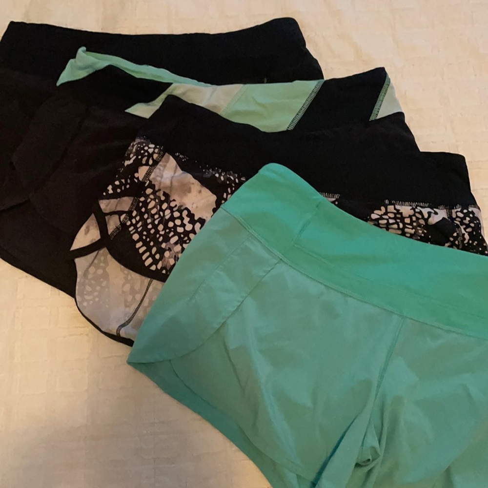 4 pairs of Lulu Lemon speed short low rise. Sold all together